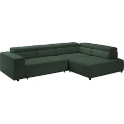 Ecksofa EXXPO - SOFA FASHION "VITTORIO", grün, B:308cm H:73cm T:203cm, Sofas, inkl. Kopfteil- und Sitztiefenverstellung, wahlweise mit Bettfunktion