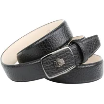 Anthoni Crown Herrengürtel Leder schwarz 85 cm