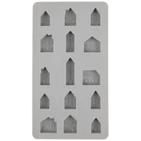 Rayher Silikon Gießform Mini-Häuser 14,5 x 26 x 1,5 cm 15 Formen
