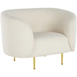 Beliani Sessel LOEN Bouclé 72 x 75 x 70 cm Weiß/Gold