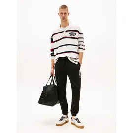 Tommy Hilfiger Tommy Jeans Sweathose TJM SLIM RWB DNA GRAPHIC PANT mit elastischem Bund, großer Logoprint schwarz M