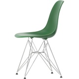 Vitra - Eames Plastic Side Chair DSR RE, verchromt / smaragd (Filzgleiter basic dark)