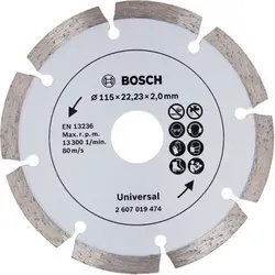 Diamanttrennscheibe für Baumaterial, Durchmesser: 115mm (2607019474)