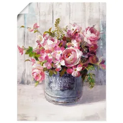 Wandbild ARTLAND "Gartenblumen I", pink (farbe bild(er): pink), B:30cm H:40cm T:0,1cm, Papier, Bilder, als Leinwandbild, Poster in verschied. Größen