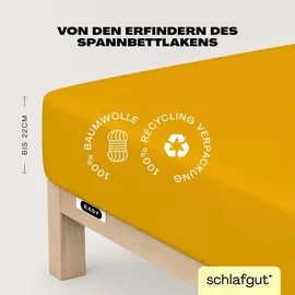 schlafgut Easy Jersey 120 x 200 - 130 x 200 cm yellow deep