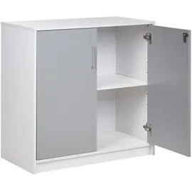 Beliani Zehna Aktenschrank 80 x 40 x 80 cm grau/weiß