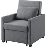 Atlantic Home Collection Schlafsessel Jerry Textil 74 x 59 x 91 cm Grau mit Bettfunktion und Kissen