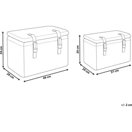 Beliani Aufbewahrungskorb 2er Set IRBID Rattan 46 x 0 x 21 cm naturfarben