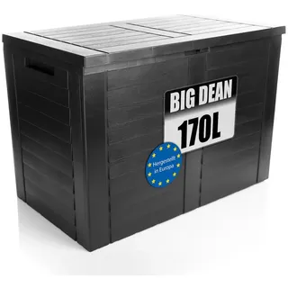 BigDean Aufbewahrungsbox Garten 170L mit Stecksystem aus Kunststoff – Auflagenbox wasserdicht für outdoor geeignet – Kissenbox im kompakten Design & Made in Europe
