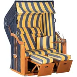 Sunny Smart SunnySmart Strandkorb Rustikal 250 Plus, BxTxH: 125x90x160 cm, Halblieger, Ostsee-Modell, (OTTOs Choice), 2-Sitzer, komplett montiert, Oberkorb in einem Stück geflochten blau