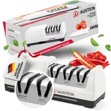 austein AUSTEIN® Messerschärfer elektrisch TG2202 - Der 3 Phasen Messerschleifer mit 20 Grad und magnetischem Spänekollektor