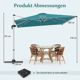 Costway Ø 300 cm Blau
