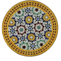 Mosaik Bistrotisch Rund 70 cm Ankabut Gelb Gartentisch Mosaiktisch bunt Marokko