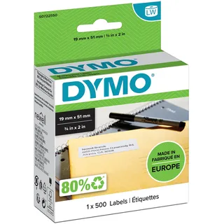 DYMO Original LabelWriter Mehrzwecketiketten/-Rücksendeetiketten | 19 mm x 51 mm | Rolle mit 500 leicht ablösbare Etiketten | selbstklebend | für LabelWriter Etikettendrucker und Beschriftungsgerät