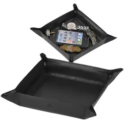 Esquire Taschenleerer Leder Ablageschale 20x20cm Gentleman’s Tray Vide Poche schwarz
