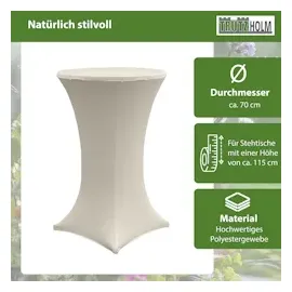 Baumarktplus Stehtischhusse Stretch 70 cm beige Tischdecke Husse Bistrotisch Partytisch