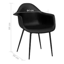 vidaXL Esszimmerstühle 4 Stk. Schwarz PP