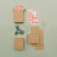 Rico Design Adventskalender Boxen Kraftpapier/Gold