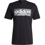 adidas Camo Linear Graphic Tee T-Shirt, Black/Grey, L