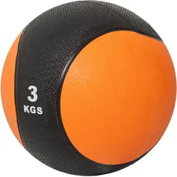 Medizinball aus Gummi 1 - 10 kg orange|SCHWARZ 3kg