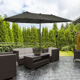 Outsunny Marktschirm 460 x 270 cm grau