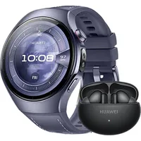 Huawei Watch 5 46 mm violettes Kompositarmband + FreeBuds