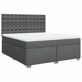 vidaXL Boxspringbett 180 x 200 cm Dunkelgrau