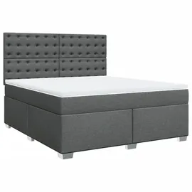 vidaXL Boxspringbett 180 x 200 cm Dunkelgrau