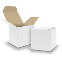 itenga Geschenkpapier 25x itenga Würfelbox KraftKarton 6,5x6,5cm außen weiß innen braun Gast