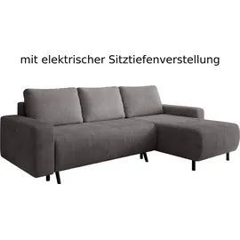 m-punkt Wohnlandschaft Ecksofa RIMINI Cord Grau
