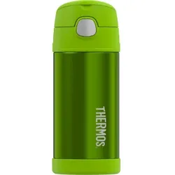 Thermos FUNtrainer Isolierflasche, 355 ml, Isoliertrinkflasche mit Flip-up Trinkhalm für bequemes Trinken, Farbe: grün