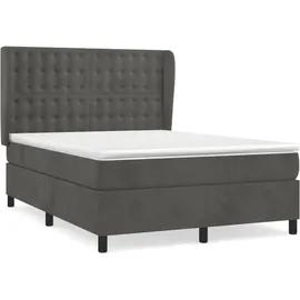 vidaXL Boxspringbett 140 x 200 cm Dunkelgrau