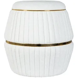 Kayoom Hocker Britteny 210 Weiß / Gold