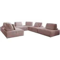 KAWOLA Modulsofa WIOLO SOFT 6 Module 6 Rückenkissen Cord rosa