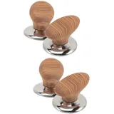 FUNOMOCYA 4 Stück Deckelgriff küchengadget küche Gadget topfgriff Knopf für Töpfe und Pfannen Deckelknöpfe Deckelknauf hitzebeständig Griff für Töpfe und Pfannen Rostfreier Stahl Light Brown