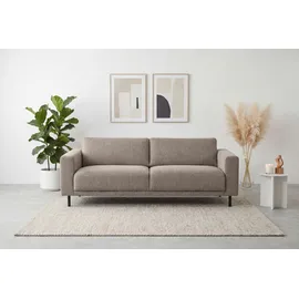 Home Affaire 3-Sitzer HOME AFFAIRE "Sveeva, B.214 cm, schwarze Metallfüße", braun, B:214cm H:78cm T:90cm, 100% PES, Sofas, langlebiger Webstoff, mit Wellenunterfederung, viele Farben