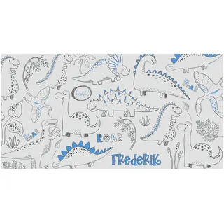 GRAZDesign Fensterfolie Dinos Kinderzimmer & Babyzimmer, Mädchen Jungen Blickdicht, personalisiert mit Namen 90x57cm (BxH)