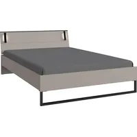 WIMEX Futonbett WIMEX "Tilburg in verschiedenen Breiten erhältlich, inkl. LED Beleuchtung", schwarz (saharagrau, absetzung schwarz, saharagrau, absetzung schwarz, saharagrau, absetzung schwarz), B:148cm H:93cm L:210cm, Betten, Futonbett, Bett mit Metallkufe