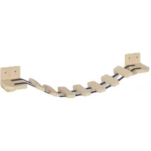 QLS Hängebrücke für Katzen mit Regalen Kletterwand Katzenmöbel Wandmontage 7 Stufen Holz Kiefer 85 cm (Katzenbrücke (2 Regale + Leiter mit 7 Sprossen))