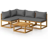vidaXL Garten-Lounge-Set 5-tlg. grau/silber