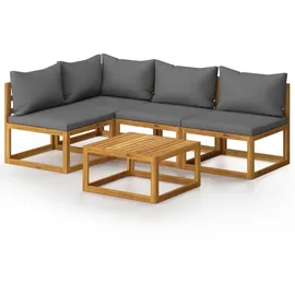 vidaXL Garten-Lounge-Set 5-tlg. grau/silber