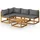 vidaXL Garten-Lounge-Set 5-tlg. grau/silber