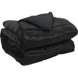 vidaXL Ganzjahresbettdecke Schwarz 135 x 200 cm Satin und Mikrofaser