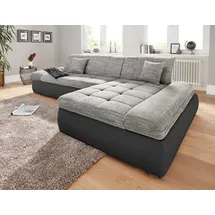 DOMO collection Ecksofa »Moric Luxus - B/T/H 300/172/80 cm, XXL-Format«, L-Form, 140kg Belastung/Sitz, in Cord, Chenille, Kunstleder schwarz