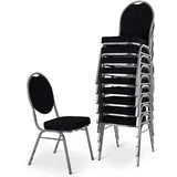 Raburg Stapelstuhl 10er Set DAVID - stabil bis 150 kg in SCHWARZ, Bestseller in Gewerbequalität + stapelbar für: Konferenz, Seminar, Wartezimmer, Bankett, Behörde, Schule/Uni & Gastro/Hotel