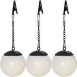 Star Trading Solarleuchte Kunststoff Ø 10 cm 3er Set weiß