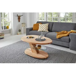 Couchtisch VIERHAUS "Viola", beige (kernbuche), B:100cm H:48cm T:65cm, Tische, Couchtisch, auf Rollen, höhenverstellbar