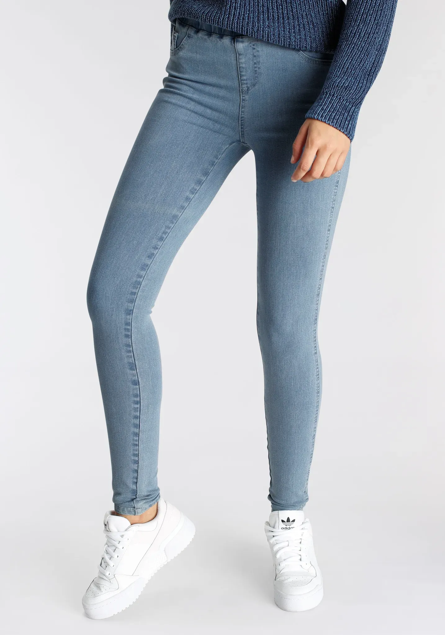 Jeansjeggings »360 Grad Elastisch«, extra-eng geschnittene Beinform, hohe Leibhöhe, Gr. 52 - N-Gr, bleached, , 98645902-52 N-Gr