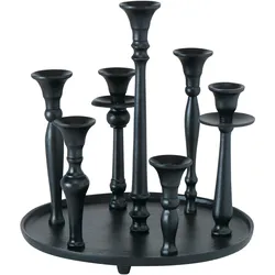Kerzenhalter Poulina aus Aluminium in Schwarz