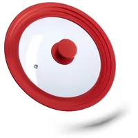 Relaxdays 2x universal, Topfdeckel 22-26 cm, rot